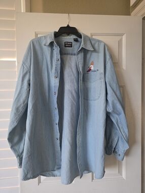Vintage Santa Fe Denim Button Down Shirt L Men's